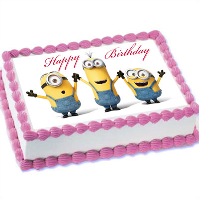 "Minions Family - 2kgs (Photo cake) - Click here to View more details about this Product